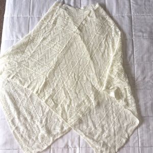 Cream colored, knit poncho